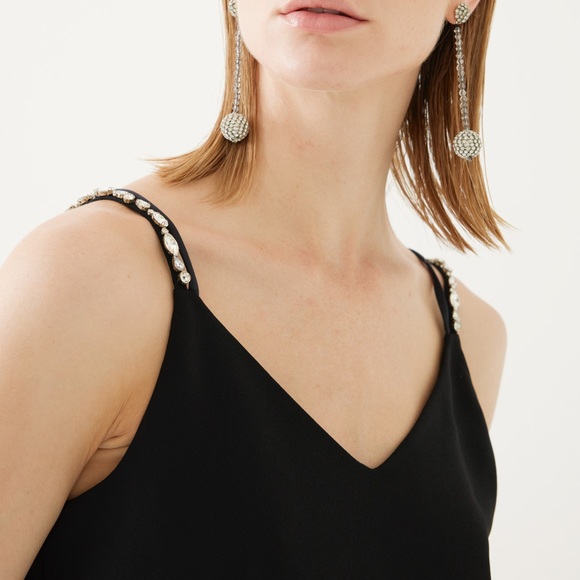 Anthropologie top with crystal beading on the straps. Made in Turkey. Size 4 - Picture 2 of 7